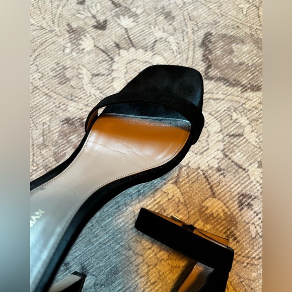 Stuart Weitzman Black Suede Strappy Heel Size 8.5 - Picture 6 of 9